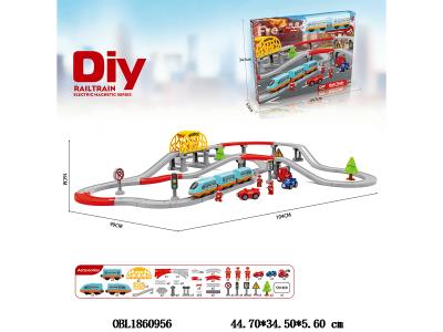 DIY拼装电动轨道列车 带音乐 112PCS 2*AAA不包电_OBL1860956