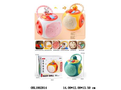 多功能婴幼儿忙碌球带灯光音乐 4款4色混装 2*AA不包电_OBL1862814