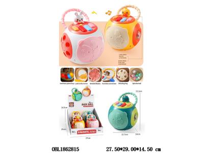 多功能婴幼儿忙碌球带灯光音乐 4款4色混装 2*AA不包电 4只装1展示盒_OBL1862815