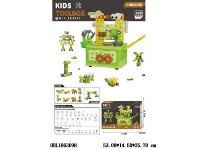 益智拼装螺丝积木套装 配电钻 2*AA不包电 409PCS_OBL1863098