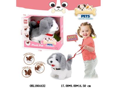 电动毛绒宠物狗 行走/摇尾巴/点头/带叫声 2*AA不包电_OBL1864432