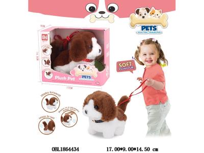 电动毛绒宠物狗 行走/摇尾巴/点头/带叫声 2*AA不包电_OBL1864434