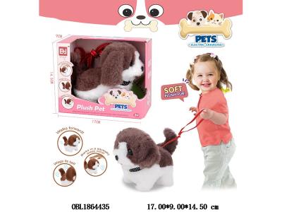 电动毛绒宠物狗 行走/摇尾巴/点头/带叫声 2*AA不包电_OBL1864435