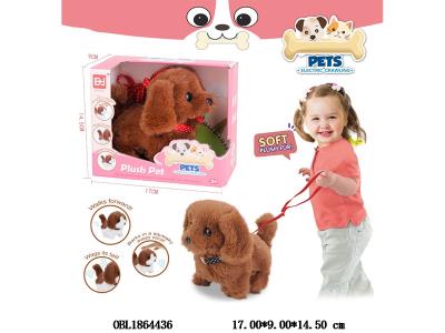 电动毛绒宠物狗 行走/摇尾巴/点头/带叫声 2*AA不包电_OBL1864436