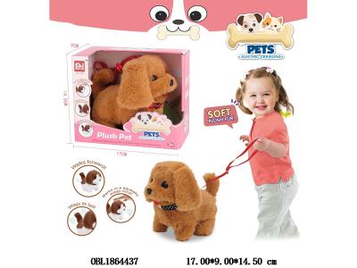 电动毛绒宠物狗 行走/摇尾巴/点头/带叫声 2*AA不包电_OBL1864437