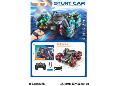 双遥控双面特技车带灯光音乐编程 配USB线 车身3.7V锂电池包电 遥控器2*AA不包电 手表遥控3.7V锂电池包电 2.4G频率 2色混装_OBL1866276