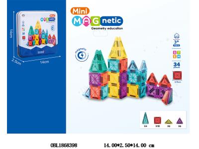 益智磁力片积木 34PCS_OBL1868398