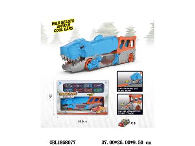 滑行鲨鱼货柜车套装 配8只滑行小车_OBL1868677