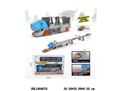 滑行鲨鱼拖板车套装 配8只滑行小车_OBL1868678