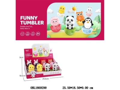 卡通动物不倒翁 6款混装 12只装1展示盒_OBL1869290