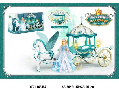 马车带灯光 配11.5寸实身芭芘 主体衣服1款 车3粒AG13包电_OBL1468467