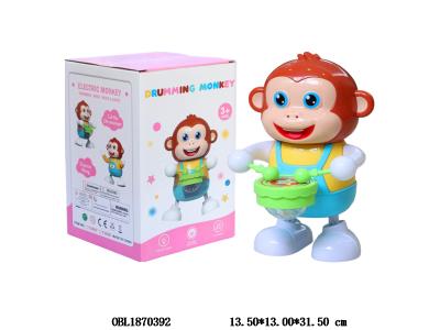 电动猴子 带灯光音乐打鼓 3*AA不包电_OBL1870392