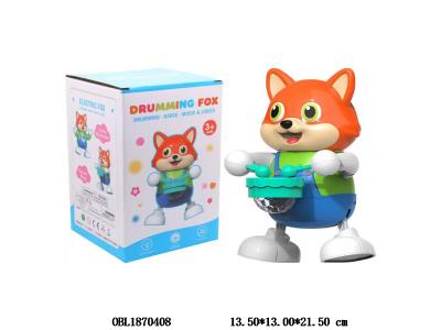 电动狐狸 带灯光音乐打鼓 3*AA不包电_OBL1870408