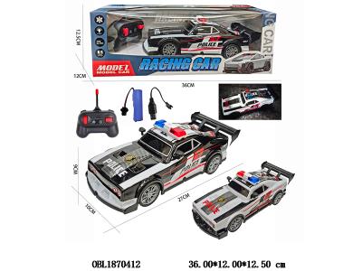 五通透光车壳遥控警车 配USB线 车身3.7V锂电池包电 遥控器2*AA不包电 27频率 2色混装_OBL1870412