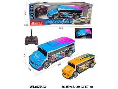 五通透光车壳遥控校巴车 车身4*AA不包电 遥控器2*AA不包电 27频率 2色混装_OBL1870423