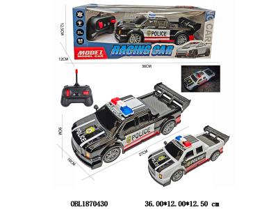 五通透光车壳遥控警车 车身4*AA不包电 遥控器2*AA不包电 27频率 2色混装_OBL1870430