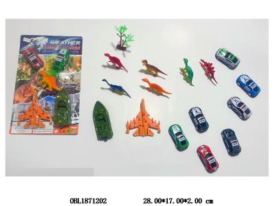 2只装回力车套装 配随机1只硬料恐龙 多色随机混装_OBL1871202