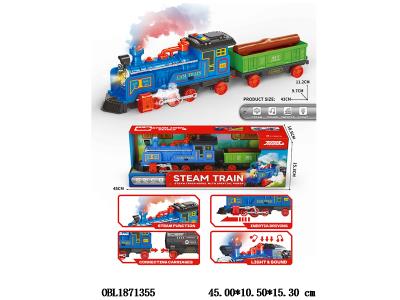 惯性蒸汽火车带灯光声音喷雾 4*AA不包电_OBL1871355