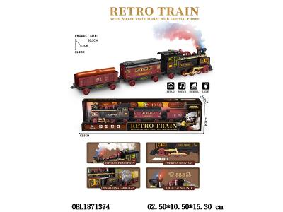 惯性蒸汽火车带灯光声音喷雾 4*AA不包电_OBL1871374