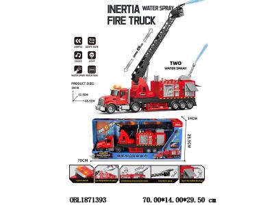 惯性消防云梯车带灯光声音喷水 2*AAA不包电_OBL1871393