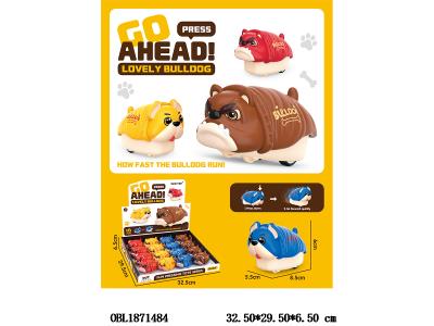 按压斗牛犬/哈巴狗 2款4色混装 12只装一展示盒_OBL1871484