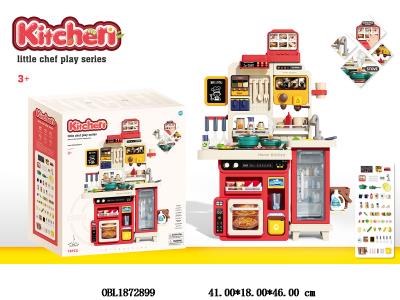 厨具台套装 带灯光音乐 喷雾 可出水 煤气炉3粒AA/油烟机2粒AA/触屏点餐机2粒AA不包电_OBL1872899