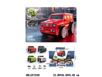 回力越野警车套装 4色混装 12只装一展示盒_OBL1873330