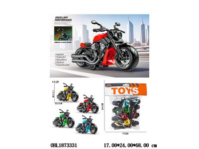 4只装惯性小摩托车 4色混装_OBL1873331