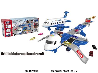 滑行警察收纳弹射大飞机套装带灯光音乐 配4只滑行车仔 2*AA不包电_OBL1873698