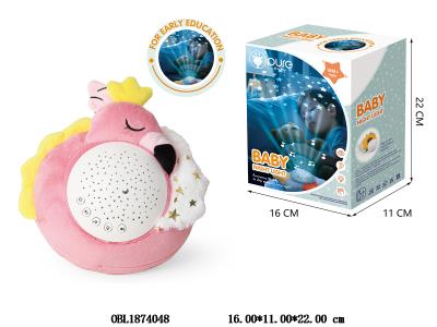 婴儿毛绒安抚火烈鸟带灯光音乐投影 3*AA不包电_OBL1874048