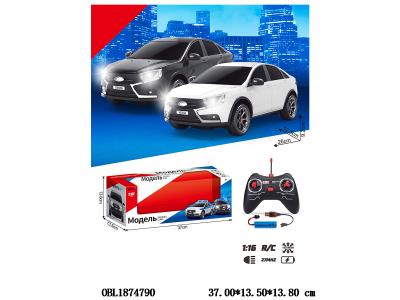 俄文1:12遥控车带灯光配USB线 车身3.7V锂电池包电 遥控器2*AA不包电 2色混装 27频率_OBL1874790