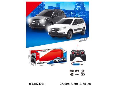 俄文1:12遥控车带灯光配USB线 车身3.7V锂电池包电 遥控器2*AA不包电 2色混装 27频率_OBL1874791