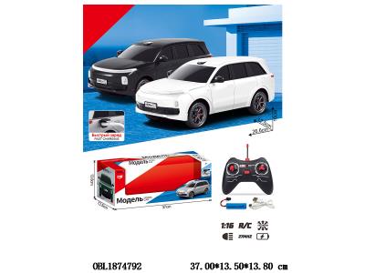 俄文1:12遥控车带灯光配USB线 车身3.7V锂电池包电 遥控器2*AA不包电 2色混装 27频率_OBL1874792