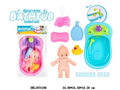 浴盆搪胶洗澡套装 按压出水 2色混装_OBL1875196