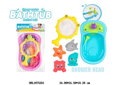 浴盆搪胶洗澡套装 按压出水 2色混装_OBL1875201