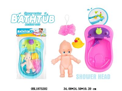 浴盆搪胶洗澡套装 按压出水 2色混装_OBL1875202