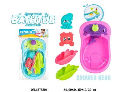 浴盆搪胶洗澡套装 按压出水 2色混装_OBL1875204