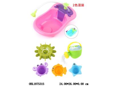 浴盆戏水洗澡套装 按压出水 2色混装 PE袋_OBL1875315