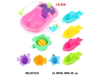 浴盆戏水洗澡套装 按压出水 2色混装 PE袋_OBL1875318