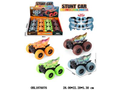 双惯性越野恐龙车 4色混装 12只装一展示盒_OBL1876076