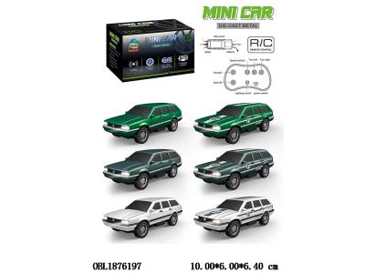 迷你遥控合金车配USB线 车身3.7V锂电池包电 遥控器CR2032包电 2款各3色混装_OBL1876197