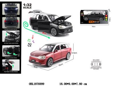 1:32 铸锌合金回力车 带灯光音乐 可开门 3*AG13包电 2色混装_OBL1876999