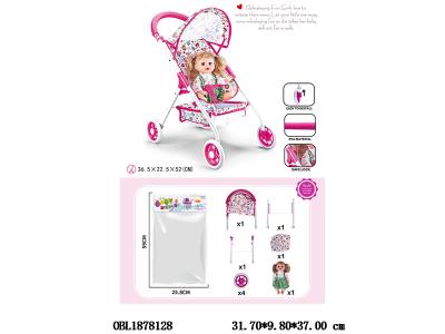 公仔自装EVA轮铁制推车配16寸空身娃娃 主体衣服1款1色_OBL1878128