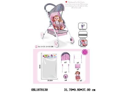 公仔自装EVA轮铁制推车配16寸空身娃娃 主体衣服1款1色_OBL1878130