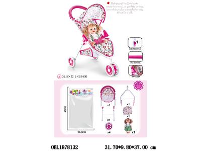 公仔自装EVA轮铁制推车配16寸空身娃娃 主体衣服1款1色_OBL1878132