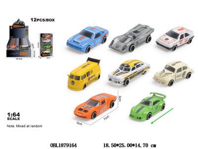 1：64锌合金滑行车 8款混装 4只装一小盒 12小盒装一展示盒_OBL1879164