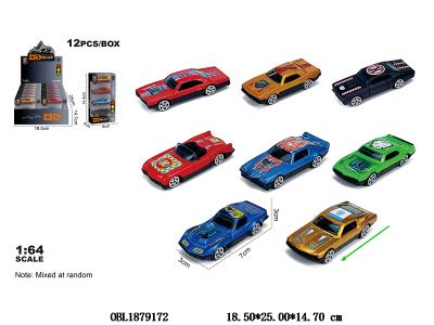 1：64锌合金滑行车 8款混装 4只装一小盒 12小盒装一展示盒_OBL1879172