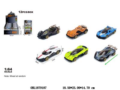 1：64锌合金滑行车 6款混装 4只装一小盒 12小盒装一展示盒_OBL1879187