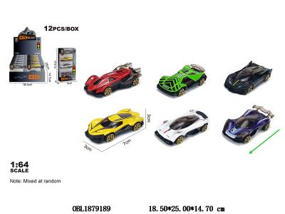 1：64锌合金滑行车 6款混装 4只装一小盒 12小盒装一展示盒_OBL1879189