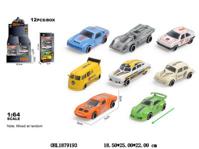 1：64锌合金滑行车 8款混装 5只装一小盒 12小盒装一展示盒_OBL1879193